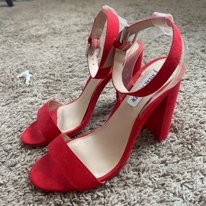 Red Steve Madden Block Heels. Size 7.